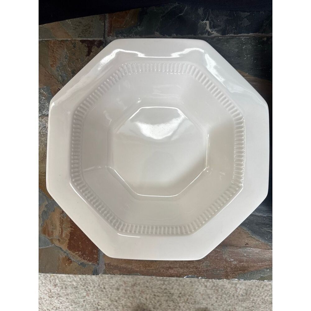 Nikko Classic Collection Octagonal Porcelain Serving Bowl White Japan
